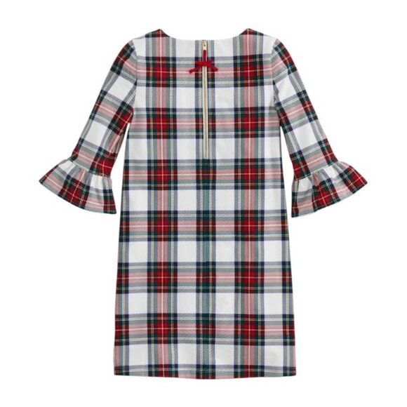 Vineyard Vines Girls Ruffle Sleeve Tartan Plaid Dress S (7–8) Marshmallow - Picture 2 of 13